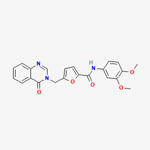 N-(3,4-dimethoxyphenyl)-5-[(4-oxoquinazolin-3(4H)-yl)methyl]furan-2-carboxamide