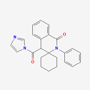 molecular formula C24H23N3O2 B11008458 4'-(1H-imidazol-1-ylcarbonyl)-2'-phenyl-2'H-spiro[cyclohexane-1,3'-isoquinolin]-1'(4'H)-one 