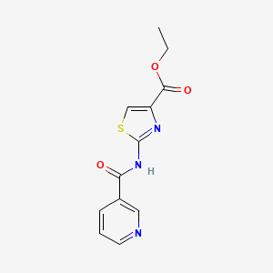 molecular formula C12H11N3O3S B11008471 Ethyl 2-[(pyridin-3-ylcarbonyl)amino]-1,3-thiazole-4-carboxylate 