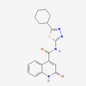 N-(5-cyclohexyl-1,3,4-thiadiazol-2-yl)-2-oxo-1,2-dihydroquinoline-4-carboxamide