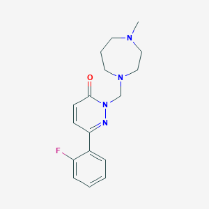 molecular formula C17H21FN4O B11008481 6-(2-fluorophenyl)-2-[(4-methyl-1,4-diazepan-1-yl)methyl]pyridazin-3(2H)-one 