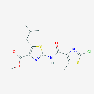 Methyl 2-{[(2-chloro-5-methyl-1,3-thiazol-4-yl)carbonyl]amino}-5-(2-methylpropyl)-1,3-thiazole-4-carboxylate