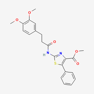 molecular formula C22H22N2O5S B11008493 Methyl 2-{[3-(3,4-dimethoxyphenyl)propanoyl]amino}-5-phenyl-1,3-thiazole-4-carboxylate 