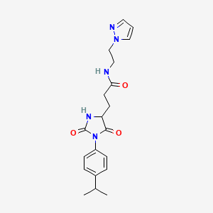 3-{2,5-dioxo-1-[4-(propan-2-yl)phenyl]imidazolidin-4-yl}-N-[2-(1H-pyrazol-1-yl)ethyl]propanamide