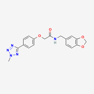 N-(1,3-benzodioxol-5-ylmethyl)-2-[4-(2-methyl-2H-tetrazol-5-yl)phenoxy]acetamide