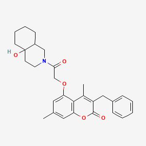 3-benzyl-5-[2-(4a-hydroxyoctahydroisoquinolin-2(1H)-yl)-2-oxoethoxy]-4,7-dimethyl-2H-chromen-2-one