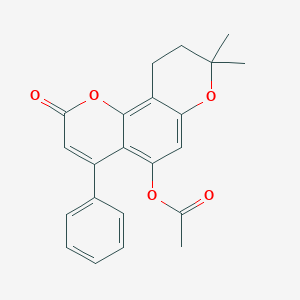 8,8-dimethyl-2-oxo-4-phenyl-9,10-dihydro-2H,8H-pyrano[2,3-f]chromen-5-yl acetate