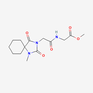 molecular formula C14H21N3O5 B11008566 methyl N-[(1-methyl-2,4-dioxo-1,3-diazaspiro[4.5]dec-3-yl)acetyl]glycinate 