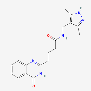 N-[(3,5-dimethyl-1H-pyrazol-4-yl)methyl]-4-(4-hydroxyquinazolin-2-yl)butanamide