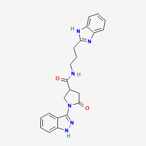 N-[3-(1H-benzimidazol-2-yl)propyl]-1-(1H-indazol-3-yl)-5-oxopyrrolidine-3-carboxamide