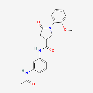 molecular formula C20H21N3O4 B11008631 N-[3-(acetylamino)phenyl]-1-(2-methoxyphenyl)-5-oxopyrrolidine-3-carboxamide 