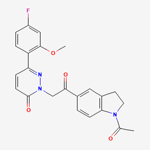 2-[2-(1-acetyl-2,3-dihydro-1H-indol-5-yl)-2-oxoethyl]-6-(4-fluoro-2-methoxyphenyl)pyridazin-3(2H)-one