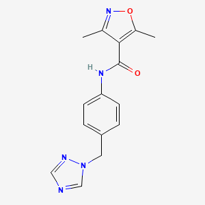 3,5-dimethyl-N-[4-(1H-1,2,4-triazol-1-ylmethyl)phenyl]-1,2-oxazole-4-carboxamide