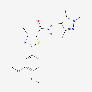 2-(3,4-dimethoxyphenyl)-4-methyl-N-[(1,3,5-trimethyl-1H-pyrazol-4-yl)methyl]-1,3-thiazole-5-carboxamide