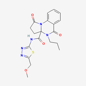 N-[(2Z)-5-(methoxymethyl)-1,3,4-thiadiazol-2(3H)-ylidene]-1,5-dioxo-4-propyl-2,3,4,5-tetrahydropyrrolo[1,2-a]quinazoline-3a(1H)-carboxamide