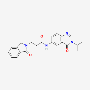 molecular formula C22H22N4O3 B11008678 3-(1-oxo-1,3-dihydro-2H-isoindol-2-yl)-N-[4-oxo-3-(propan-2-yl)-3,4-dihydroquinazolin-6-yl]propanamide 