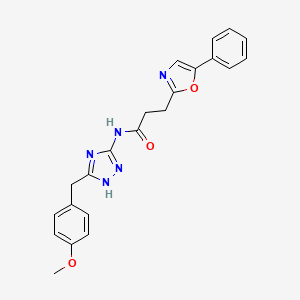 N-[3-(4-methoxybenzyl)-1H-1,2,4-triazol-5-yl]-3-(5-phenyl-1,3-oxazol-2-yl)propanamide