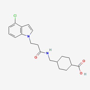 molecular formula C19H23ClN2O3 B11008691 trans-4-({[3-(4-chloro-1H-indol-1-yl)propanoyl]amino}methyl)cyclohexanecarboxylic acid 