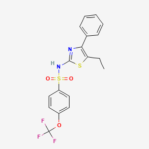 molecular formula C18H15F3N2O3S2 B11008694 N-(5-ethyl-4-phenyl-1,3-thiazol-2-yl)-4-(trifluoromethoxy)benzenesulfonamide 