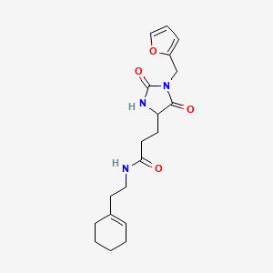 N-[2-(cyclohex-1-en-1-yl)ethyl]-3-[1-(furan-2-ylmethyl)-2,5-dioxoimidazolidin-4-yl]propanamide