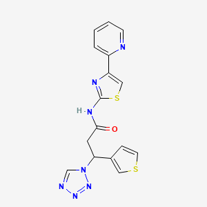 N-[4-(2-pyridinyl)-1,3-thiazol-2-yl]-3-(1H-tetraazol-1-yl)-3-(3-thienyl)propanamide