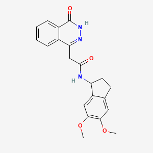 molecular formula C21H21N3O4 B11008759 N-(5,6-dimethoxy-2,3-dihydro-1H-inden-1-yl)-2-(4-hydroxyphthalazin-1-yl)acetamide 