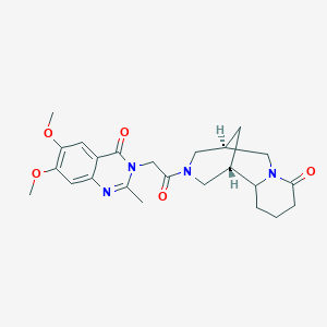 molecular formula C24H30N4O5 B11008768 (1S,5R)-3-[(6,7-dimethoxy-2-methyl-4-oxoquinazolin-3(4H)-yl)acetyl]decahydro-8H-1,5-methanopyrido[1,2-a][1,5]diazocin-8-one 