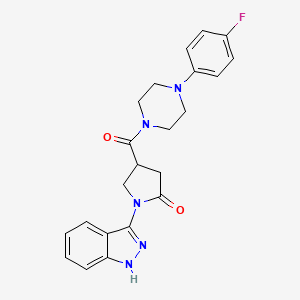 molecular formula C22H22FN5O2 B11008777 4-{[4-(4-fluorophenyl)piperazin-1-yl]carbonyl}-1-(1H-indazol-3-yl)pyrrolidin-2-one 