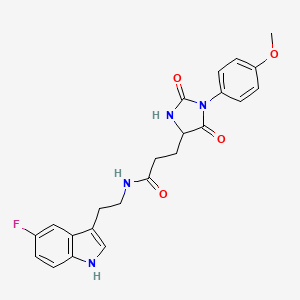 N-[2-(5-fluoro-1H-indol-3-yl)ethyl]-3-[1-(4-methoxyphenyl)-2,5-dioxoimidazolidin-4-yl]propanamide