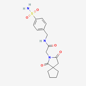 2-(1,3-dioxo-2-azaspiro[4.4]non-2-yl)-N-(4-sulfamoylbenzyl)acetamide