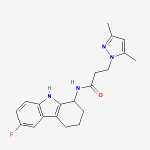 3-(3,5-dimethyl-1H-pyrazol-1-yl)-N-(6-fluoro-2,3,4,9-tetrahydro-1H-carbazol-1-yl)propanamide