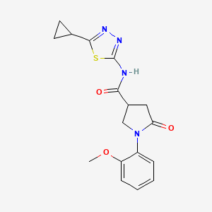 molecular formula C17H18N4O3S B11008848 N-(5-cyclopropyl-1,3,4-thiadiazol-2-yl)-1-(2-methoxyphenyl)-5-oxopyrrolidine-3-carboxamide 