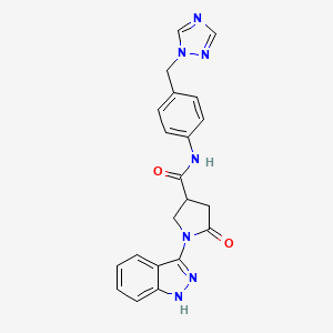 1-(1H-indazol-3-yl)-5-oxo-N-[4-(1H-1,2,4-triazol-1-ylmethyl)phenyl]pyrrolidine-3-carboxamide