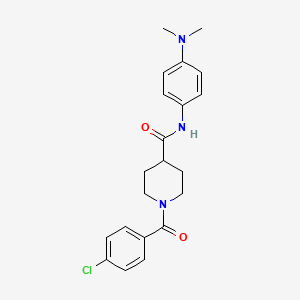 molecular formula C21H24ClN3O2 B11008855 1-[(4-chlorophenyl)carbonyl]-N-[4-(dimethylamino)phenyl]piperidine-4-carboxamide 