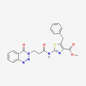 methyl 5-benzyl-2-{[3-(4-oxo-1,2,3-benzotriazin-3(4H)-yl)propanoyl]amino}-1,3-thiazole-4-carboxylate