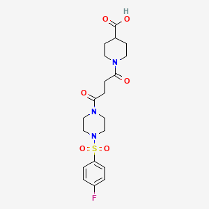 1-(4-{4-[(4-Fluorophenyl)sulfonyl]piperazin-1-yl}-4-oxobutanoyl)piperidine-4-carboxylic acid