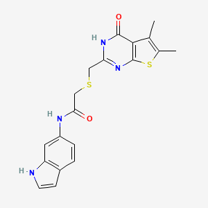 2-{[(4-hydroxy-5,6-dimethylthieno[2,3-d]pyrimidin-2-yl)methyl]sulfanyl}-N-(1H-indol-6-yl)acetamide