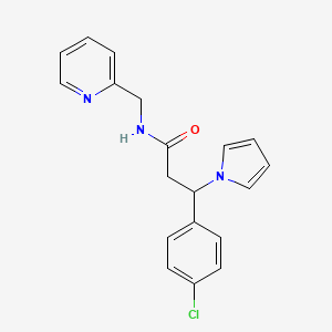 3-(4-chlorophenyl)-N-(pyridin-2-ylmethyl)-3-(1H-pyrrol-1-yl)propanamide