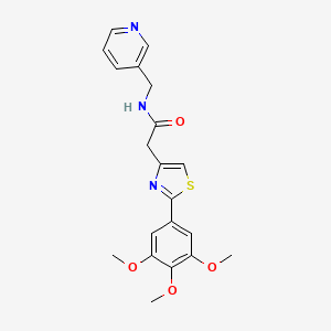 molecular formula C20H21N3O4S B11008899 N-(pyridin-3-ylmethyl)-2-[2-(3,4,5-trimethoxyphenyl)-1,3-thiazol-4-yl]acetamide 