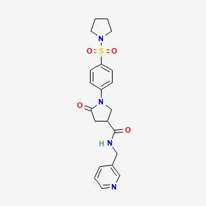 5-oxo-N-(pyridin-3-ylmethyl)-1-[4-(pyrrolidin-1-ylsulfonyl)phenyl]pyrrolidine-3-carboxamide