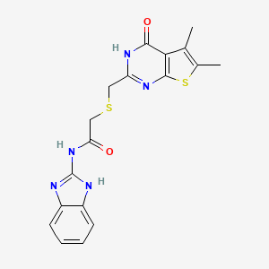 N-(1H-benzimidazol-2-yl)-2-{[(4-hydroxy-5,6-dimethylthieno[2,3-d]pyrimidin-2-yl)methyl]sulfanyl}acetamide