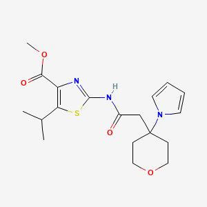 methyl 5-(propan-2-yl)-2-({[4-(1H-pyrrol-1-yl)tetrahydro-2H-pyran-4-yl]acetyl}amino)-1,3-thiazole-4-carboxylate