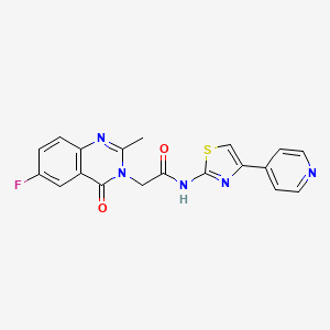 2-(6-fluoro-2-methyl-4-oxoquinazolin-3(4H)-yl)-N-(4-(pyridin-4-yl)thiazol-2-yl)acetamide