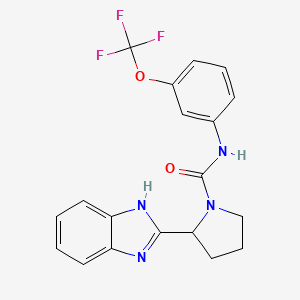 molecular formula C19H17F3N4O2 B11008968 2-(1H-benzimidazol-2-yl)-N-[3-(trifluoromethoxy)phenyl]pyrrolidine-1-carboxamide 