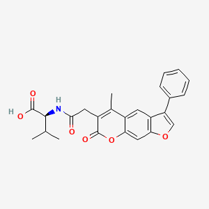 molecular formula C25H23NO6 B11008975 N-[2-(5-Methyl-7-oxo-3-phenyl-7H-furo[3,2-g][1]benzopyran-6-yl)acetyl]-L-valine CAS No. 956777-85-8