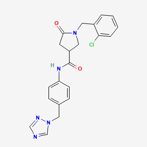 1-(2-chlorobenzyl)-5-oxo-N-[4-(1H-1,2,4-triazol-1-ylmethyl)phenyl]pyrrolidine-3-carboxamide