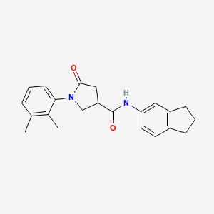 N-(2,3-dihydro-1H-inden-5-yl)-1-(2,3-dimethylphenyl)-5-oxopyrrolidine-3-carboxamide