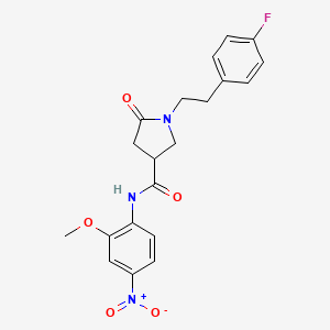 molecular formula C20H20FN3O5 B11009023 1-[2-(4-fluorophenyl)ethyl]-N-(2-methoxy-4-nitrophenyl)-5-oxopyrrolidine-3-carboxamide 