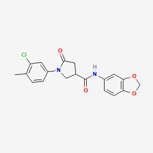 N-(1,3-benzodioxol-5-yl)-1-(3-chloro-4-methylphenyl)-5-oxopyrrolidine-3-carboxamide