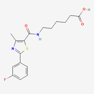 6-({[2-(3-Fluorophenyl)-4-methyl-1,3-thiazol-5-yl]carbonyl}amino)hexanoic acid